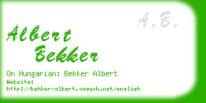 albert bekker business card